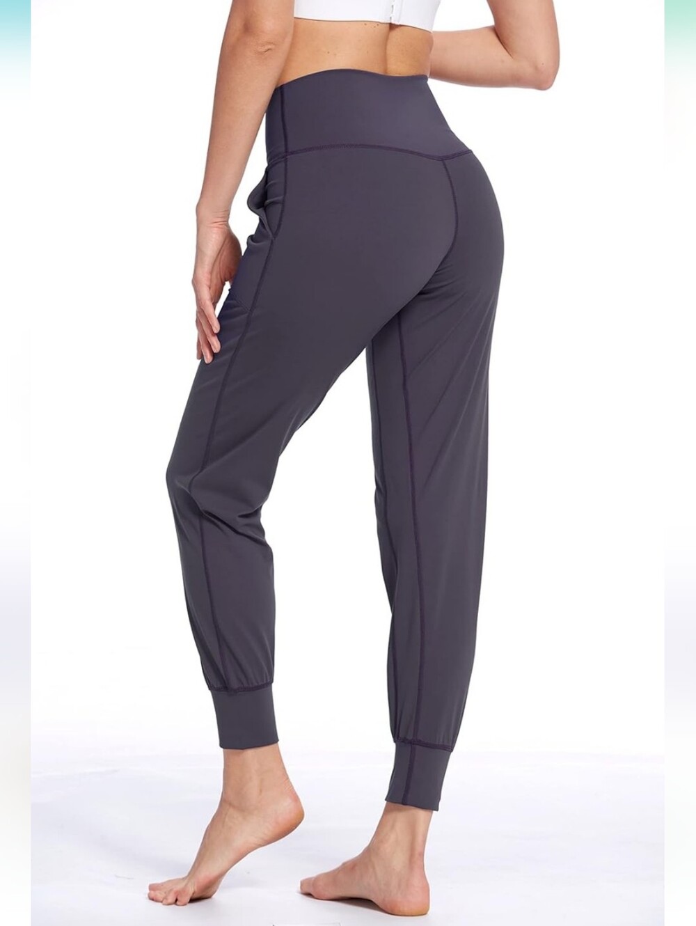 High-Waist Jogger Pants in Charcoal - Picture 2 of 5